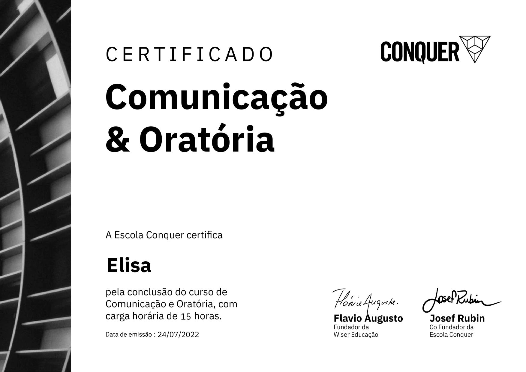 Certificado de Comunicação e Oratória - Comunicando com assertividade